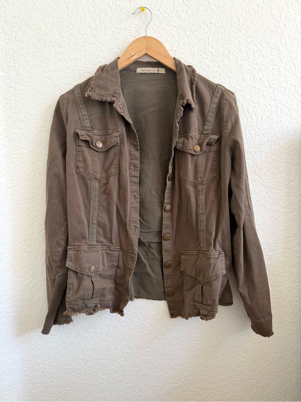 Wearables Green Brown Utility Jacket - Womens Size Small